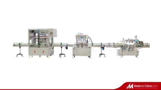 Máquina automática de llenado de botellas de crema de aceite líquido de calidad con línea de etiquetado de tapado